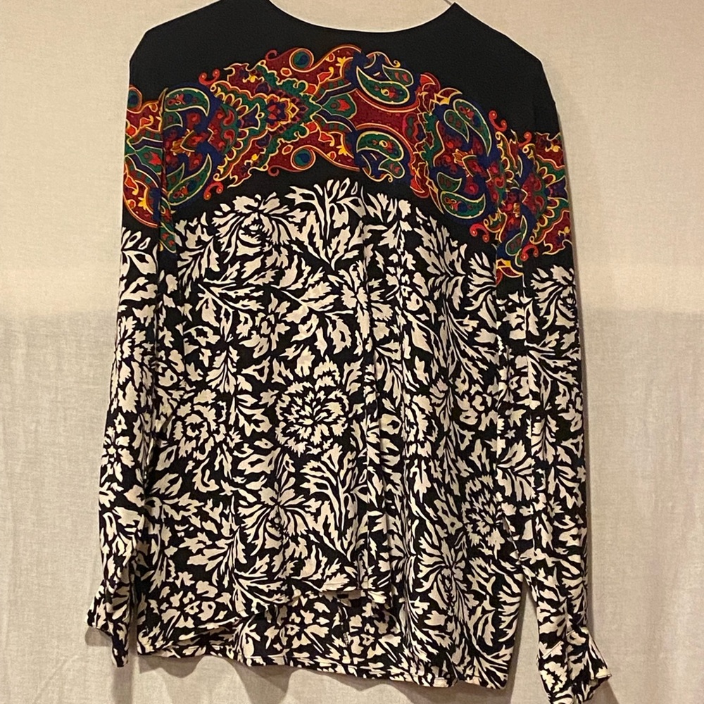 Unique Boho Chic Blouse From Sandra Roth Ciaosport Size 10 Back Button